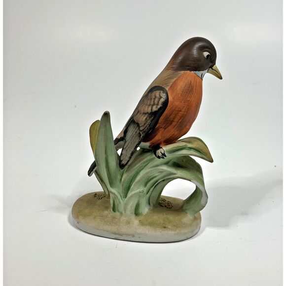Lefton Red Robin Porcelain Figurine Camille Naudot Made Japan KW464 Vtg CHIP - Picture 3 of 6
